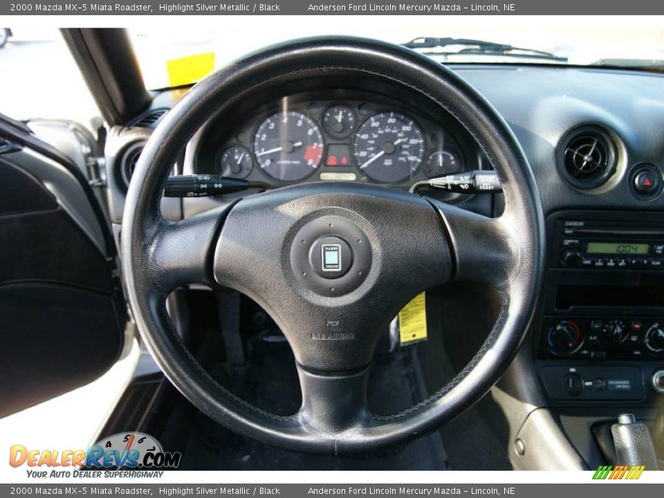 2000 Mazda MX-5 Miata Roadster Highlight Silver Metallic / Black Photo #19