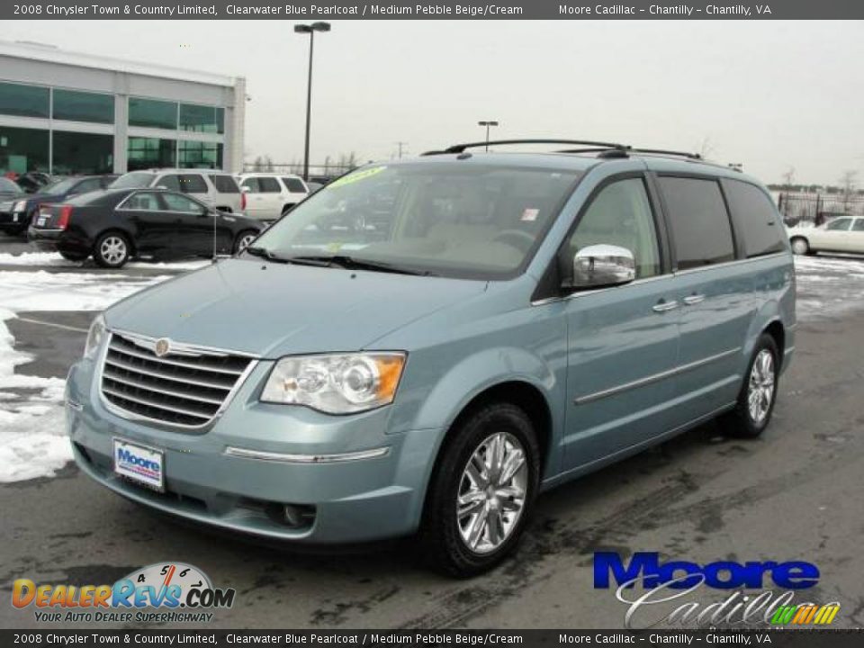 2008 Chrysler Town & Country Limited Clearwater Blue Pearlcoat / Medium Pebble Beige/Cream Photo #2