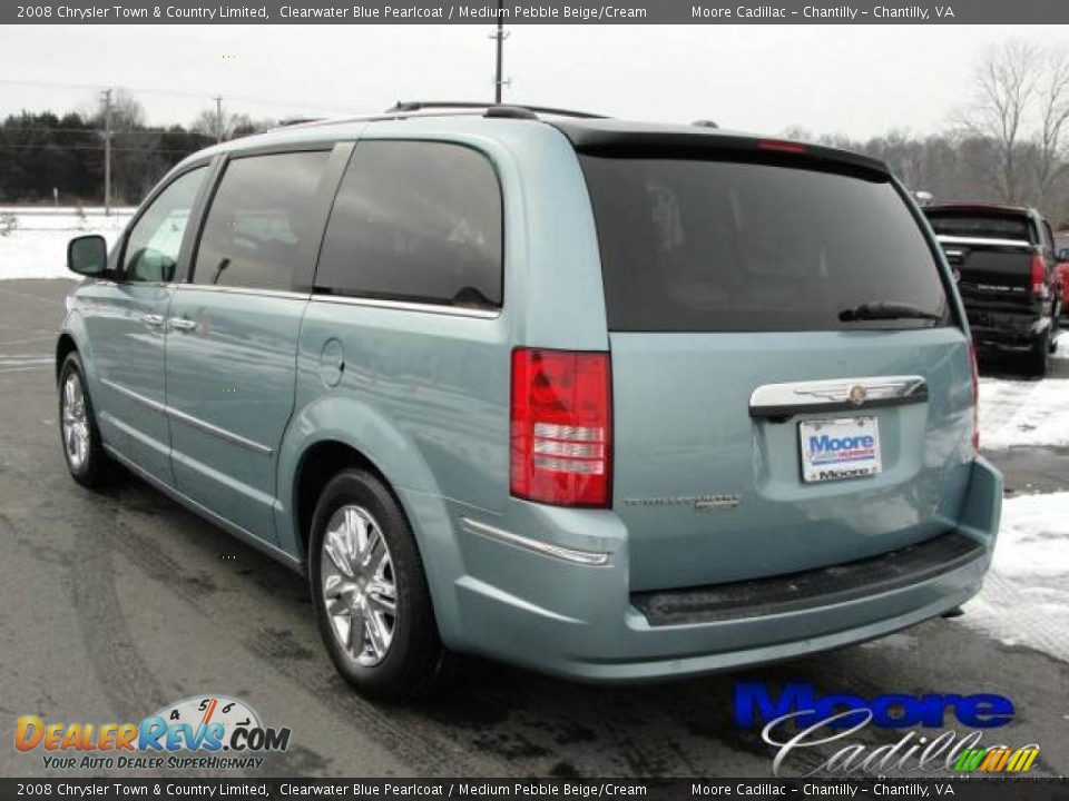 2008 Chrysler Town & Country Limited Clearwater Blue Pearlcoat / Medium Pebble Beige/Cream Photo #4