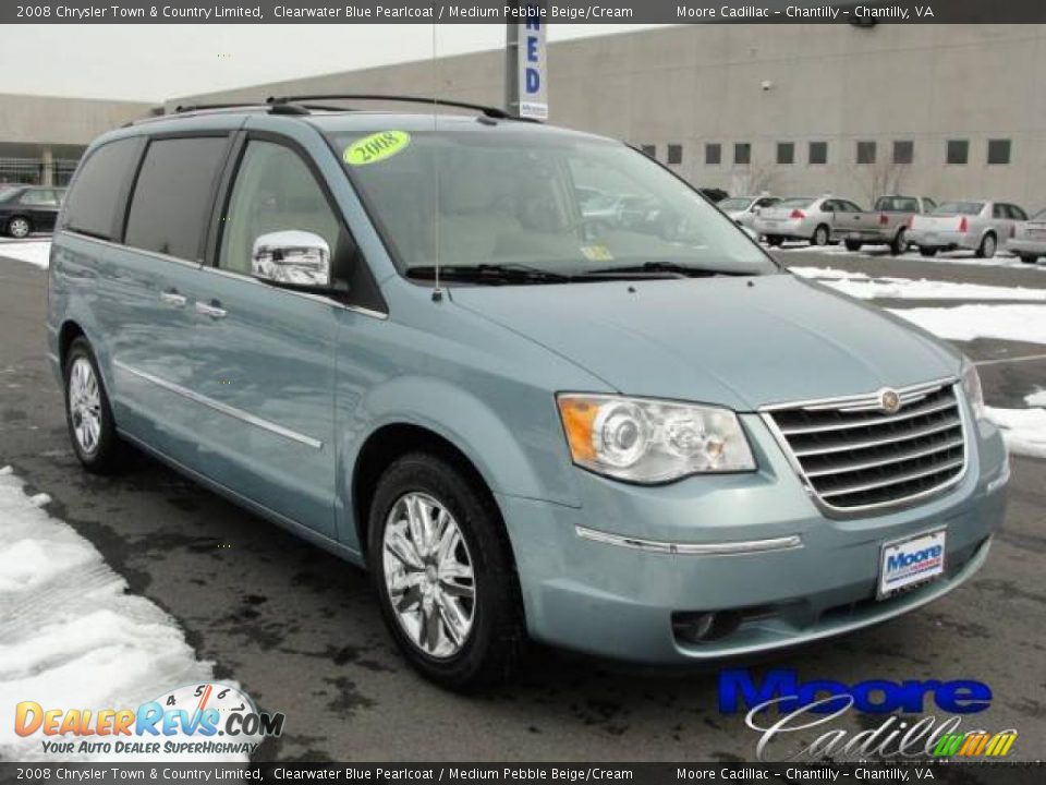 2008 Chrysler Town & Country Limited Clearwater Blue Pearlcoat / Medium Pebble Beige/Cream Photo #8