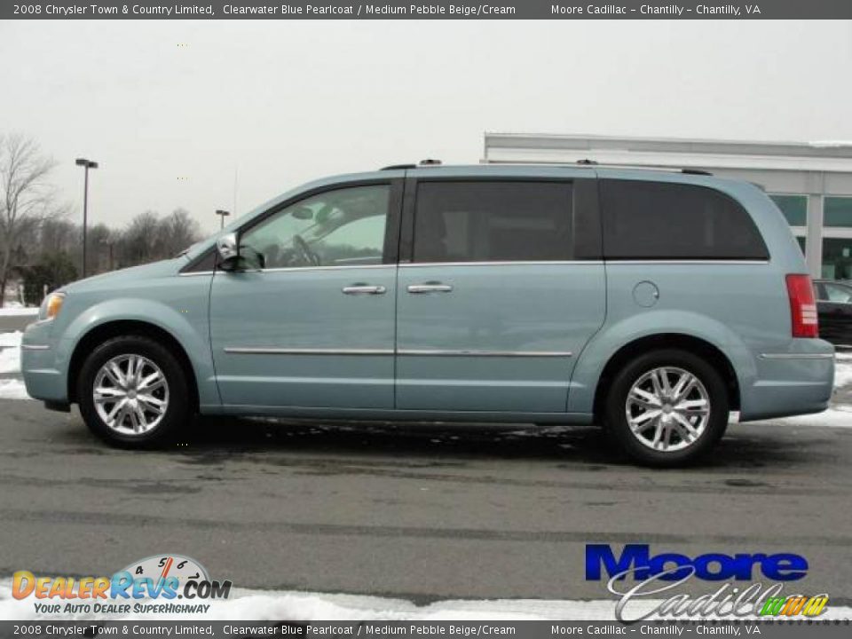 2008 Chrysler Town & Country Limited Clearwater Blue Pearlcoat / Medium Pebble Beige/Cream Photo #9