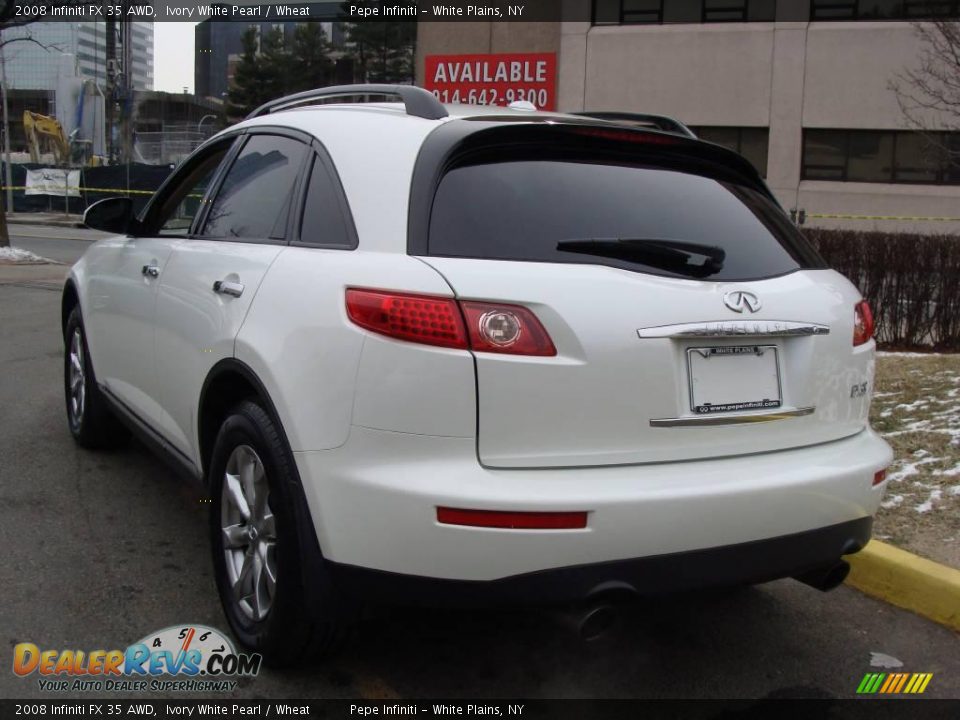 2008 Infiniti FX 35 AWD Ivory White Pearl / Wheat Photo #12