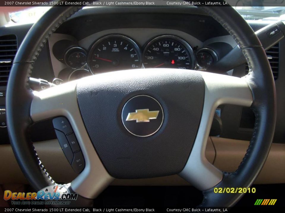 2007 Chevrolet Silverado 1500 LT Extended Cab Black / Light Cashmere/Ebony Black Photo #7