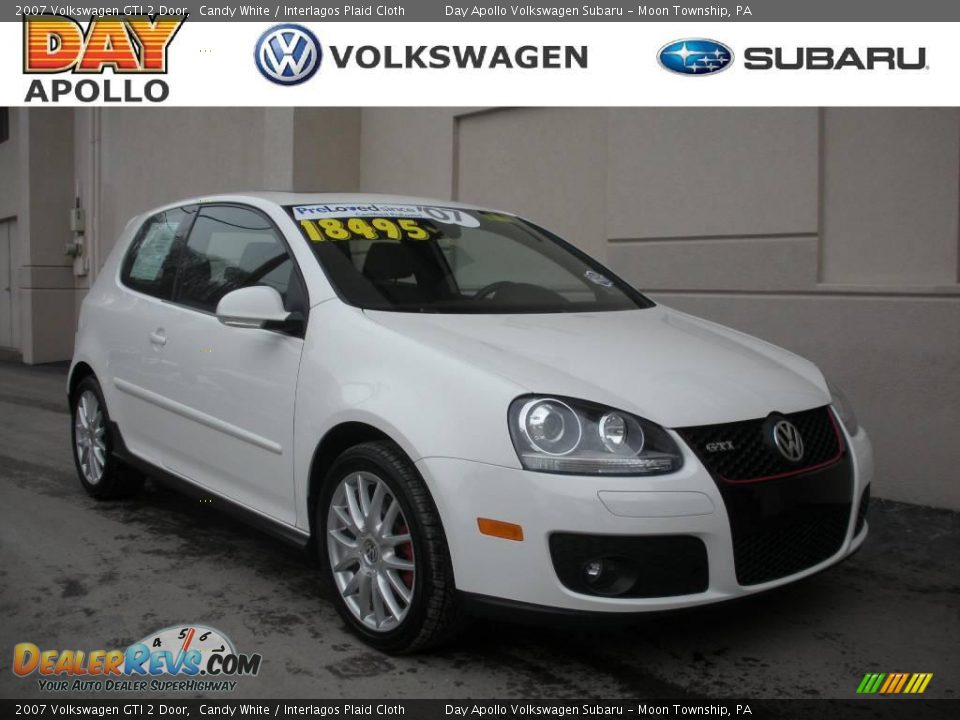 2007 Volkswagen GTI 2 Door Candy White / Interlagos Plaid Cloth Photo #1