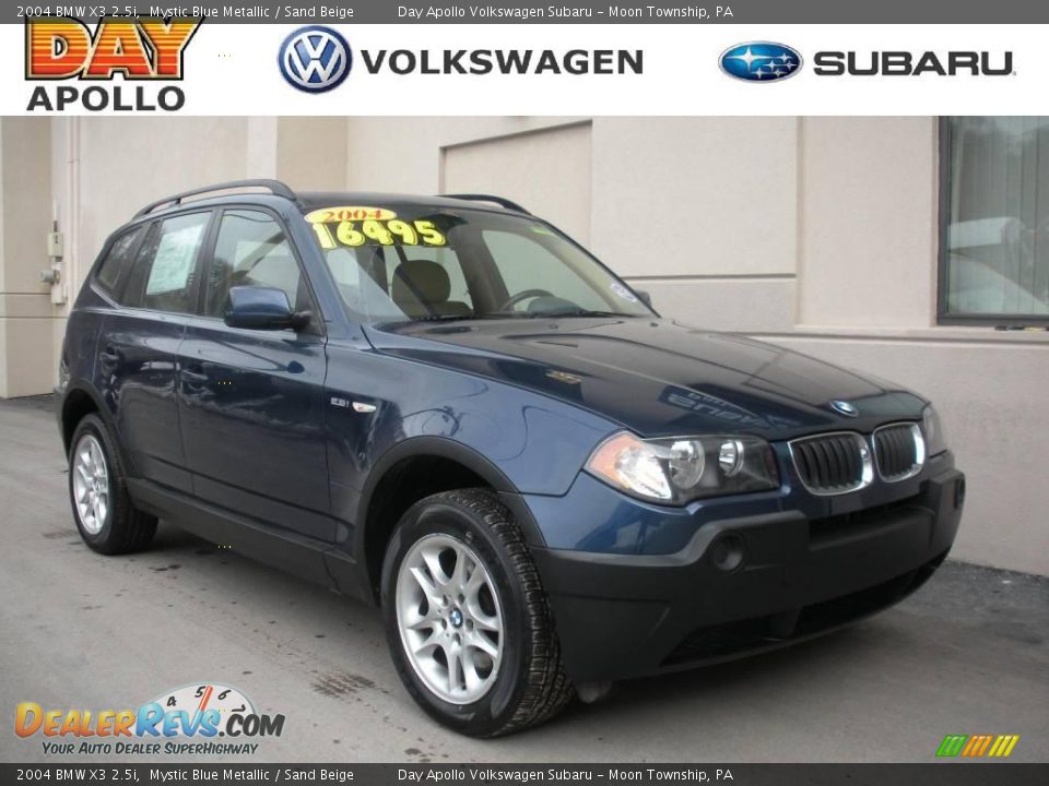 2004 BMW X3 2.5i Mystic Blue Metallic / Sand Beige Photo #1