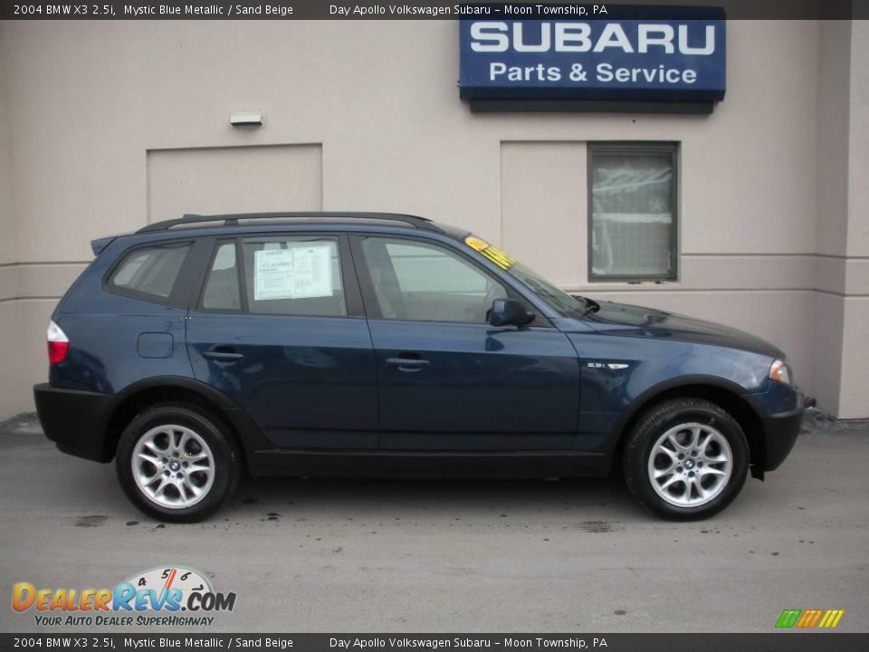 2004 BMW X3 2.5i Mystic Blue Metallic / Sand Beige Photo #5