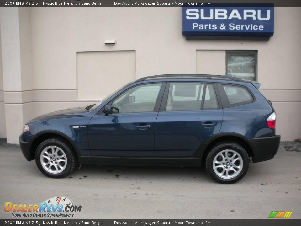 2004 BMW X3 2.5i Mystic Blue Metallic / Sand Beige Photo #6