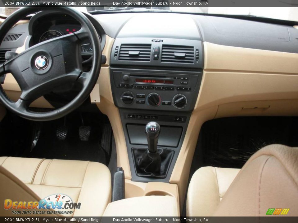 2004 BMW X3 2.5i Mystic Blue Metallic / Sand Beige Photo #14