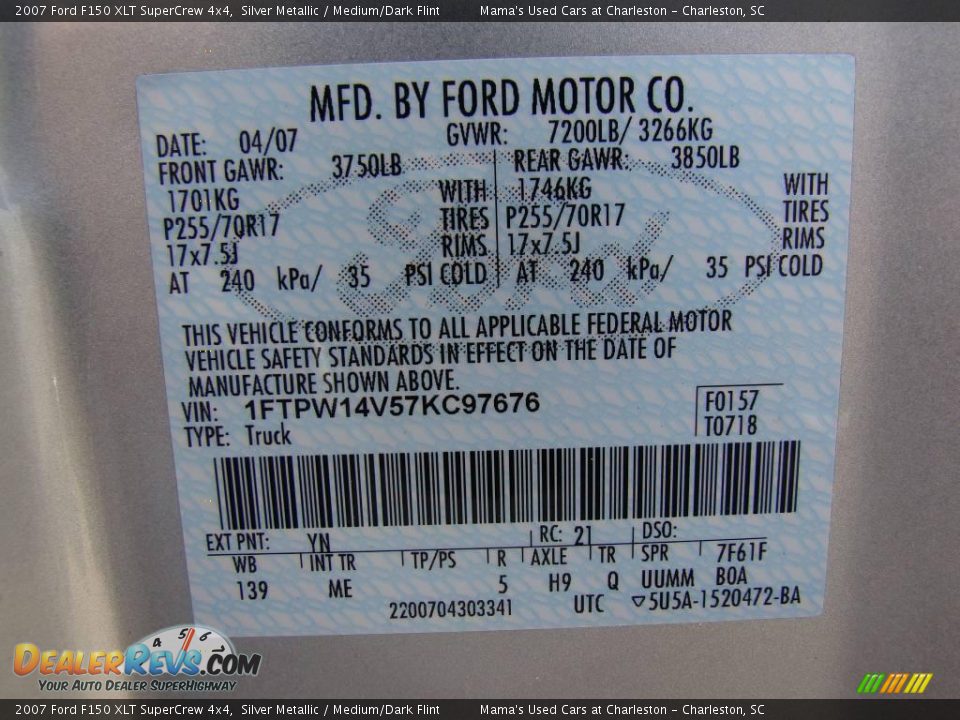 2007 Ford F150 XLT SuperCrew 4x4 Silver Metallic / Medium/Dark Flint Photo #25