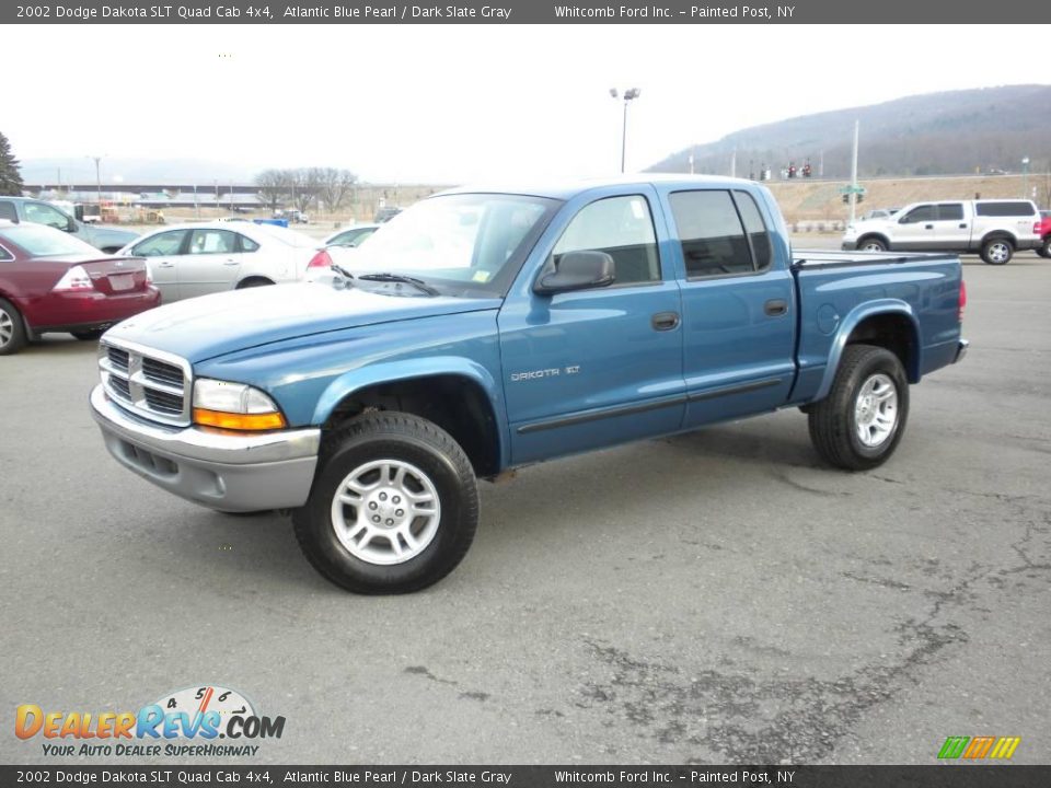 2002 Dodge Dakota SLT Quad Cab 4x4 Atlantic Blue Pearl / Dark Slate Gray Photo #1