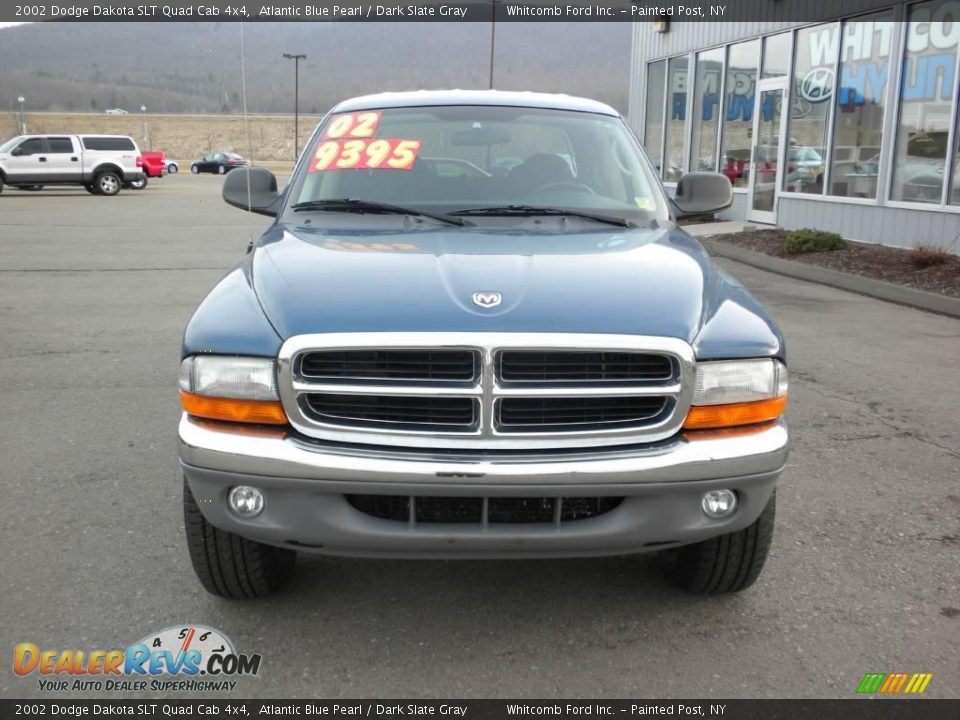 2002 Dodge Dakota SLT Quad Cab 4x4 Atlantic Blue Pearl / Dark Slate Gray Photo #4