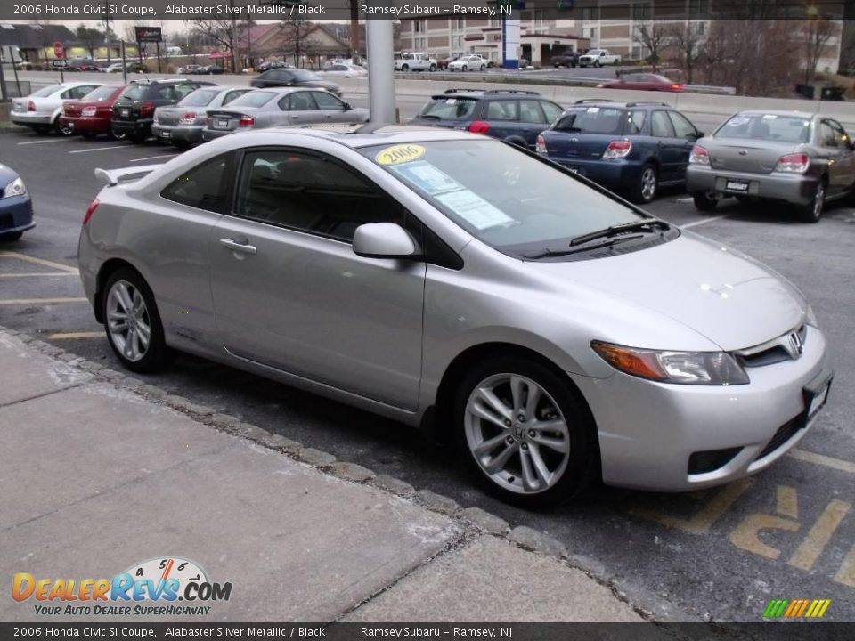 2006 Honda Civic Si Coupe Alabaster Silver Metallic / Black Photo #7