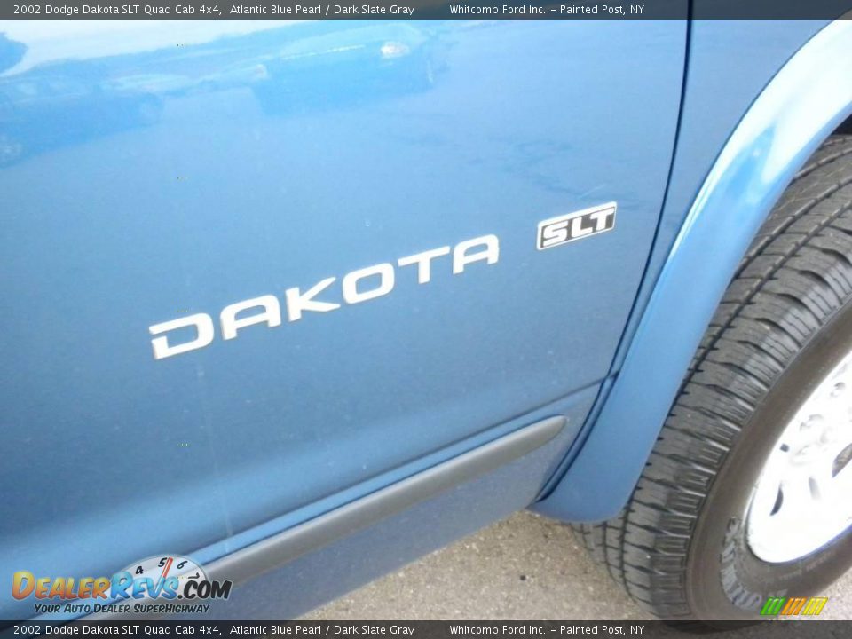 2002 Dodge Dakota SLT Quad Cab 4x4 Atlantic Blue Pearl / Dark Slate Gray Photo #8