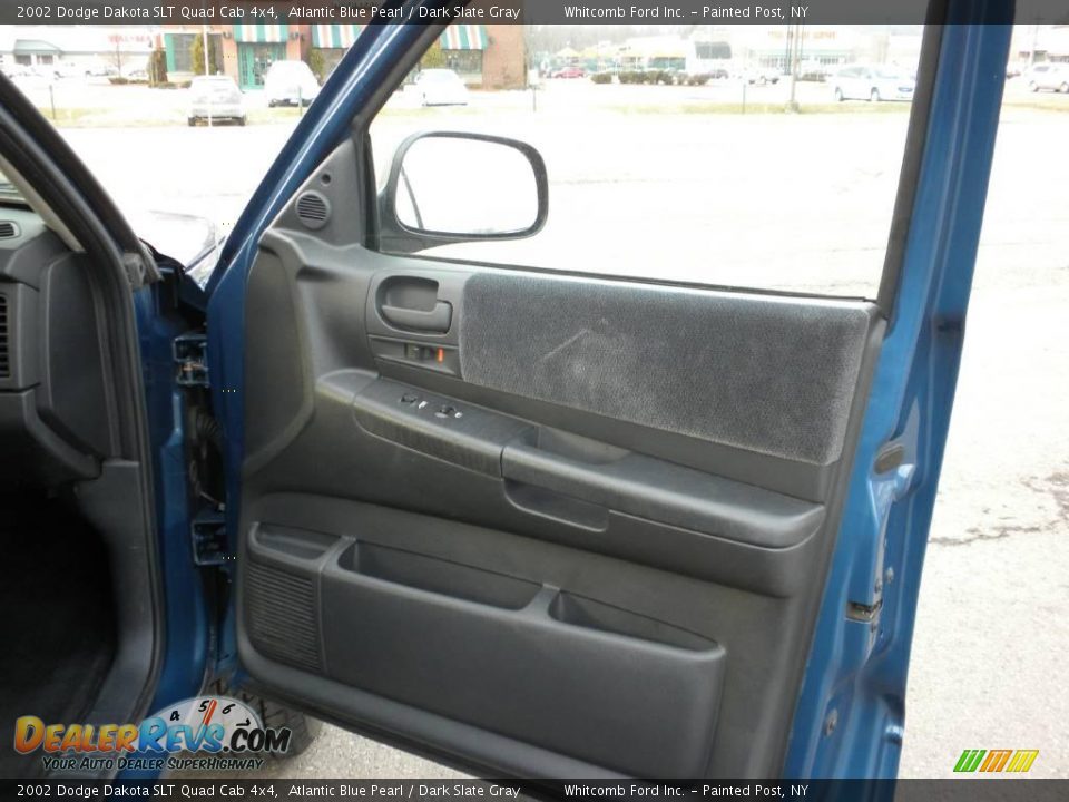2002 Dodge Dakota SLT Quad Cab 4x4 Atlantic Blue Pearl / Dark Slate Gray Photo #10