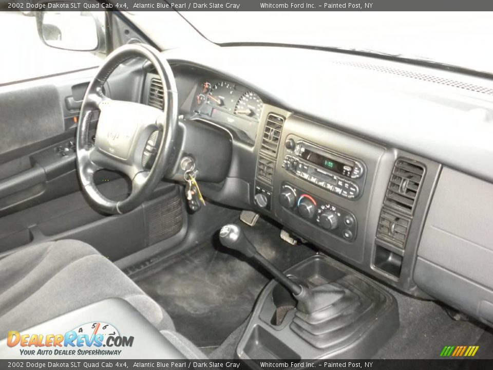 2002 Dodge Dakota SLT Quad Cab 4x4 Atlantic Blue Pearl / Dark Slate Gray Photo #11