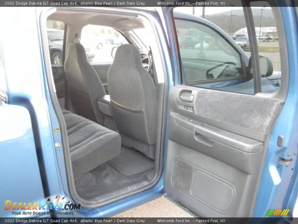 2002 Dodge Dakota SLT Quad Cab 4x4 Atlantic Blue Pearl / Dark Slate Gray Photo #13