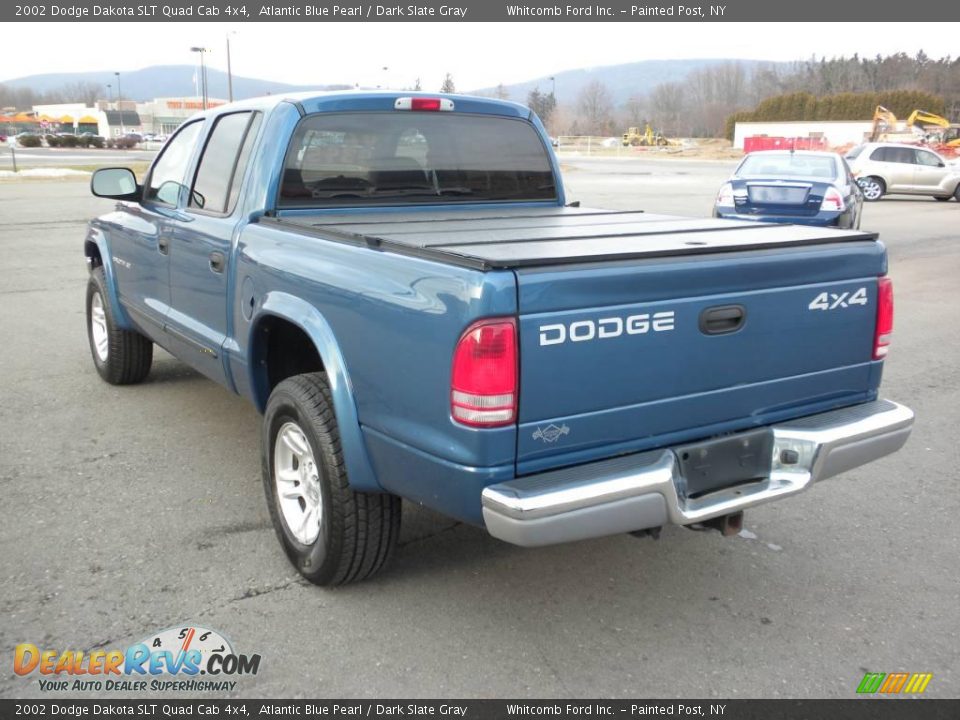2002 Dodge Dakota SLT Quad Cab 4x4 Atlantic Blue Pearl / Dark Slate Gray Photo #17