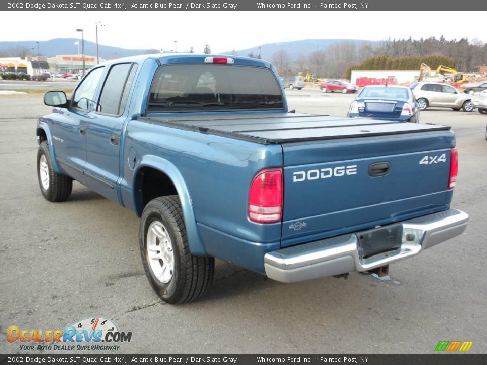 2002 Dodge Dakota SLT Quad Cab 4x4 Atlantic Blue Pearl / Dark Slate Gray Photo #18