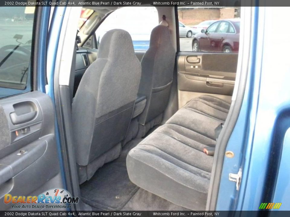 2002 Dodge Dakota SLT Quad Cab 4x4 Atlantic Blue Pearl / Dark Slate Gray Photo #19