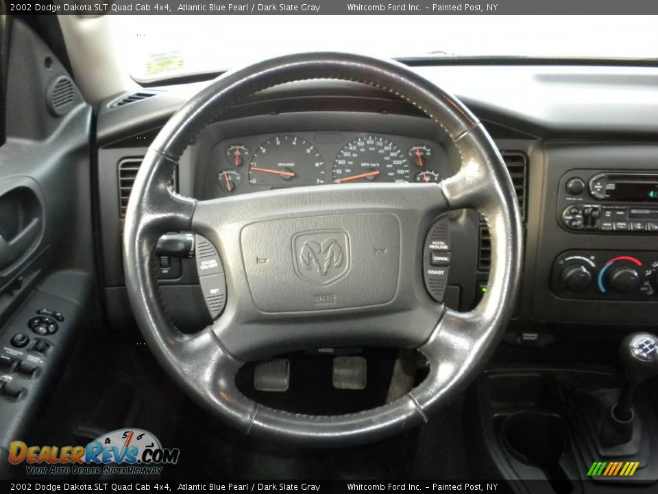 2002 Dodge Dakota SLT Quad Cab 4x4 Atlantic Blue Pearl / Dark Slate Gray Photo #20