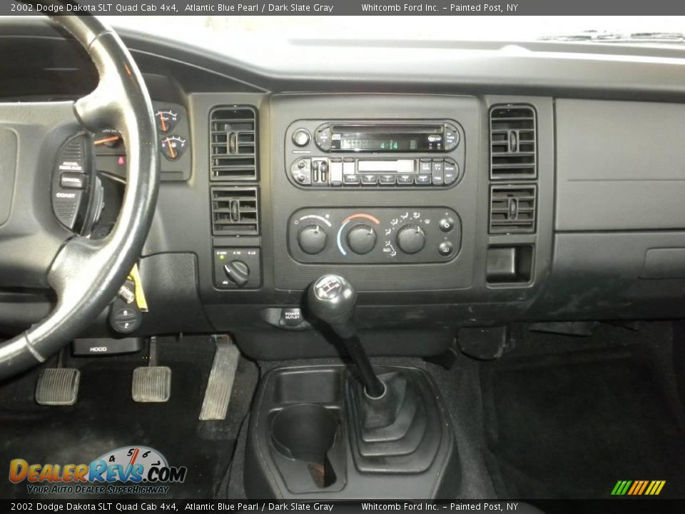2002 Dodge Dakota SLT Quad Cab 4x4 Atlantic Blue Pearl / Dark Slate Gray Photo #21