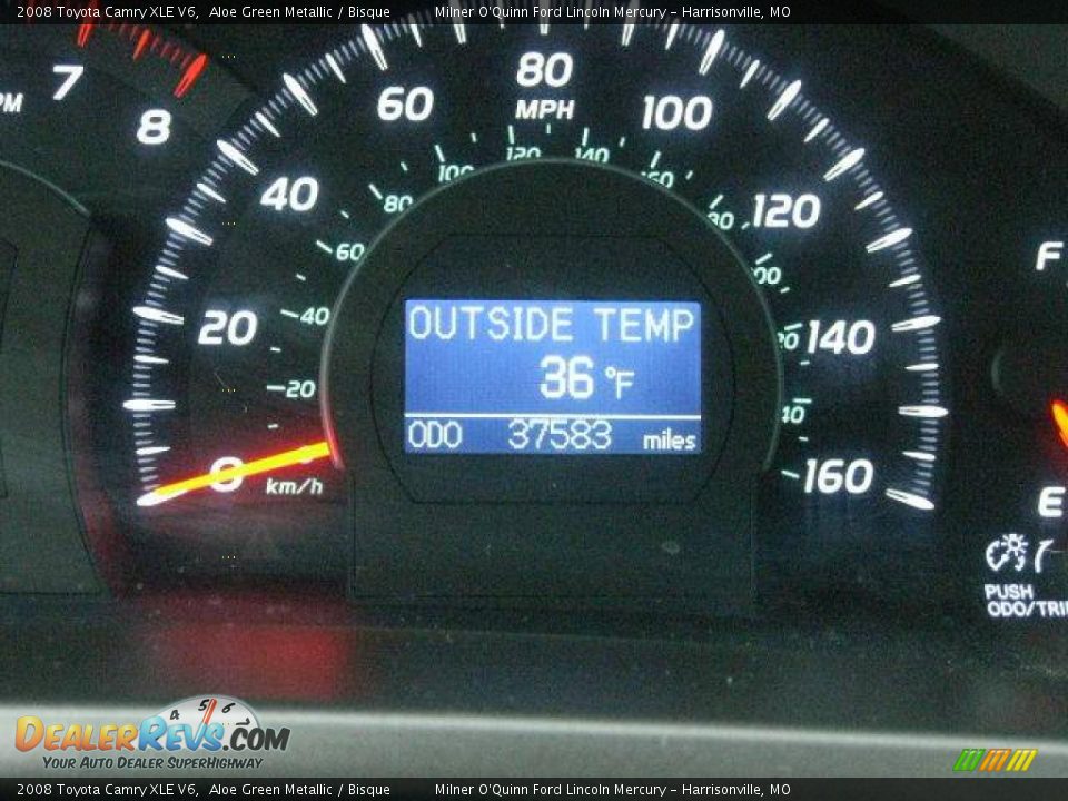 2008 Toyota Camry XLE V6 Aloe Green Metallic / Bisque Photo #28