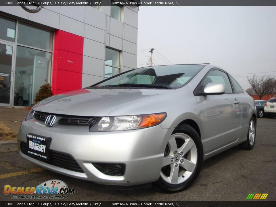 2006 Honda Civic EX Coupe Galaxy Gray Metallic / Gray Photo #1