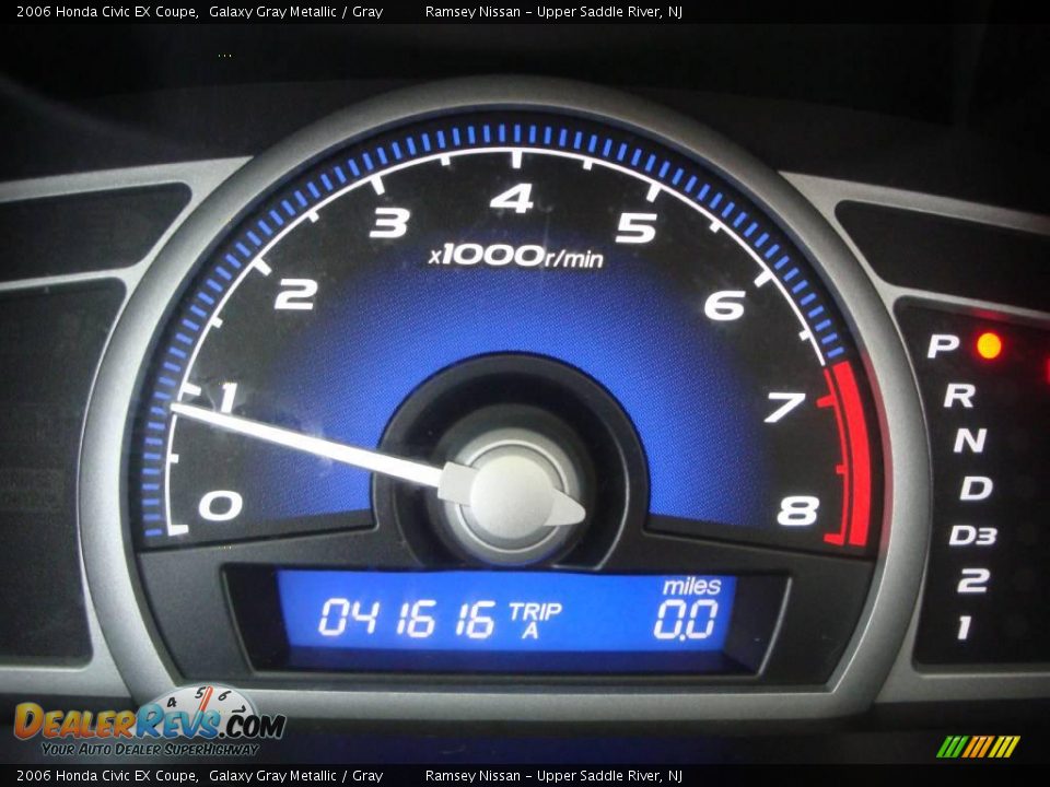 2006 Honda Civic EX Coupe Galaxy Gray Metallic / Gray Photo #36