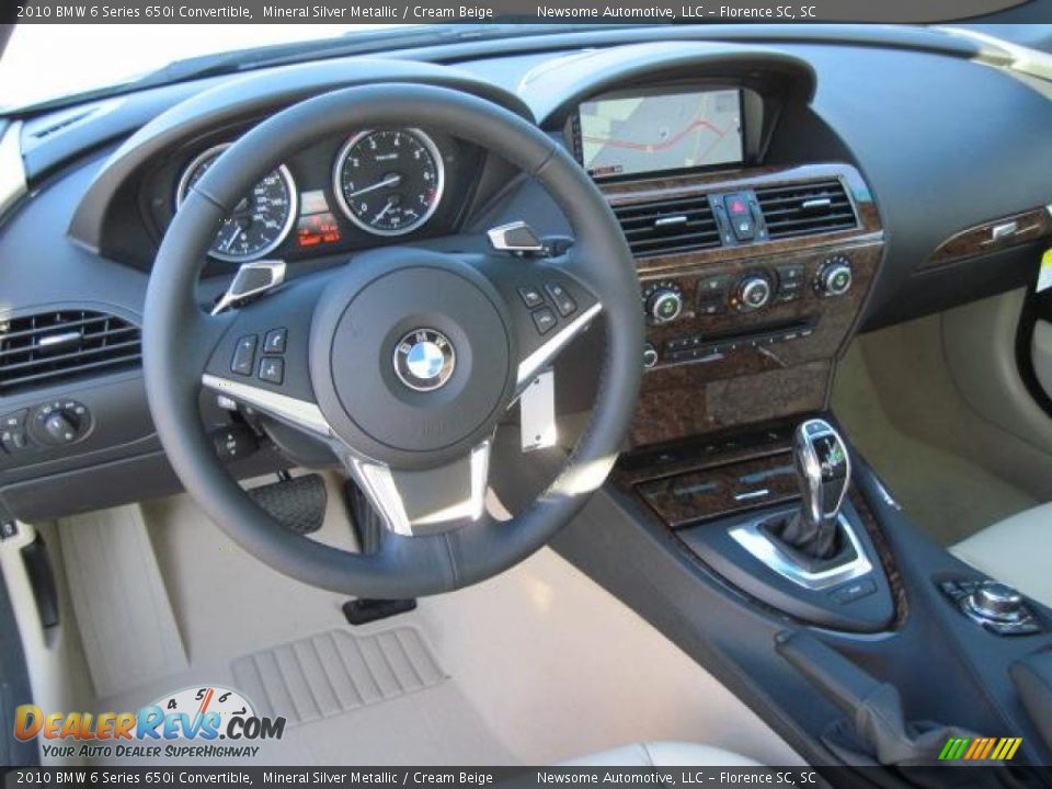 2010 BMW 6 Series 650i Convertible Mineral Silver Metallic / Cream Beige Photo #4