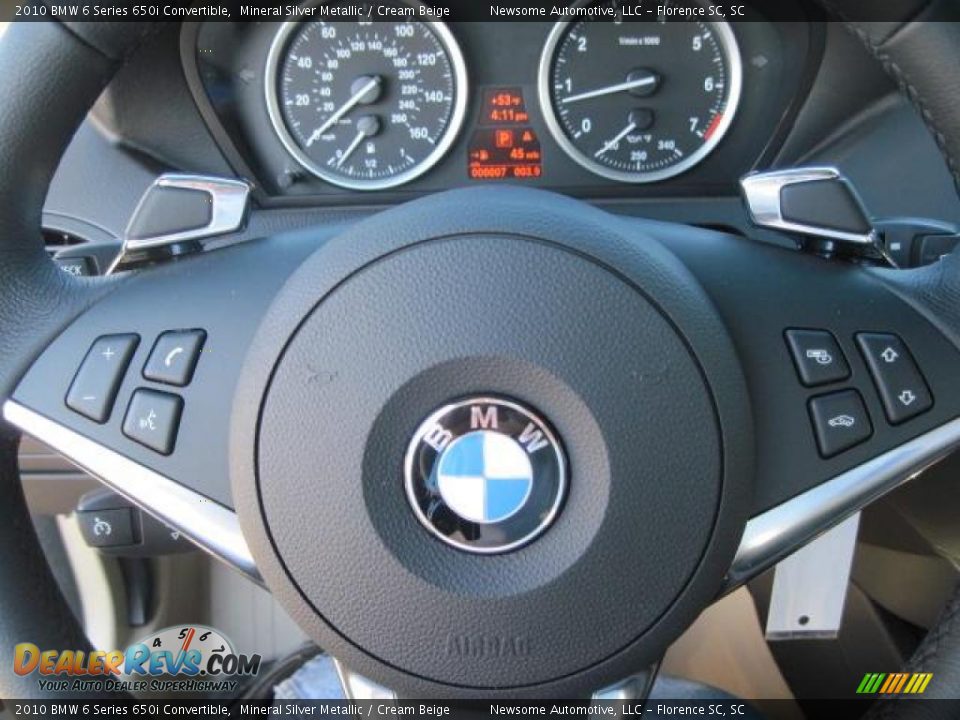2010 BMW 6 Series 650i Convertible Mineral Silver Metallic / Cream Beige Photo #8