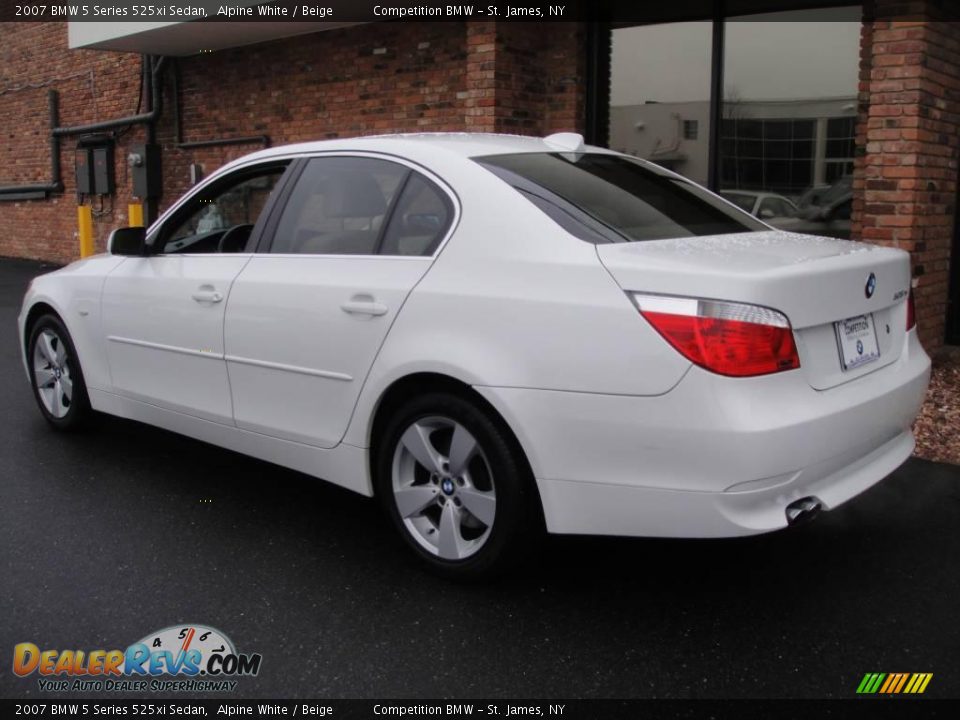 2007 BMW 5 Series 525xi Sedan Alpine White / Beige Photo #4