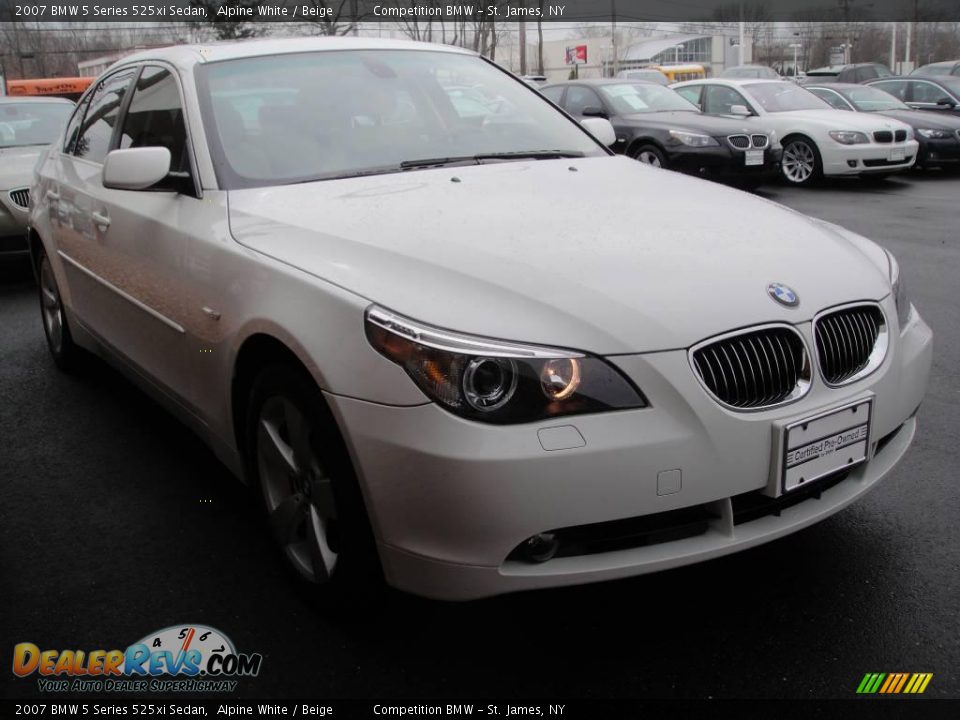 2007 BMW 5 Series 525xi Sedan Alpine White / Beige Photo #7