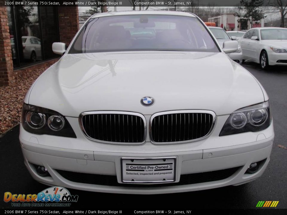 2006 BMW 7 Series 750i Sedan Alpine White / Dark Beige/Beige III Photo #2
