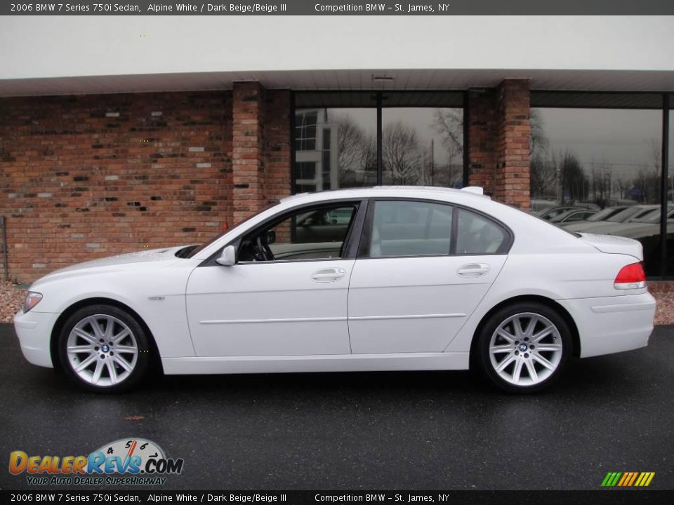 2006 BMW 7 Series 750i Sedan Alpine White / Dark Beige/Beige III Photo #3