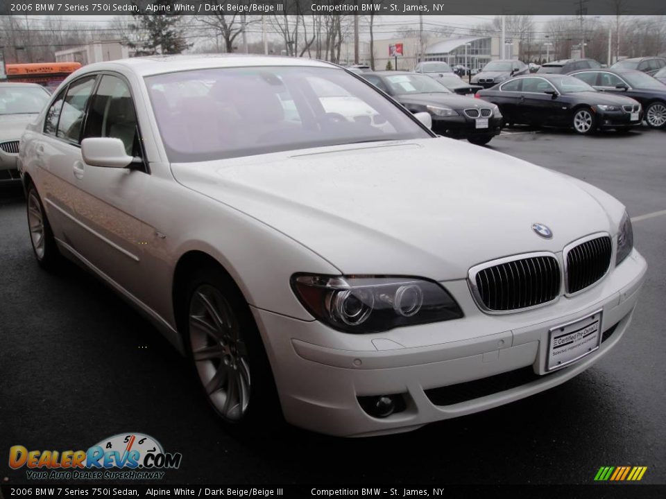 2006 BMW 7 Series 750i Sedan Alpine White / Dark Beige/Beige III Photo #7