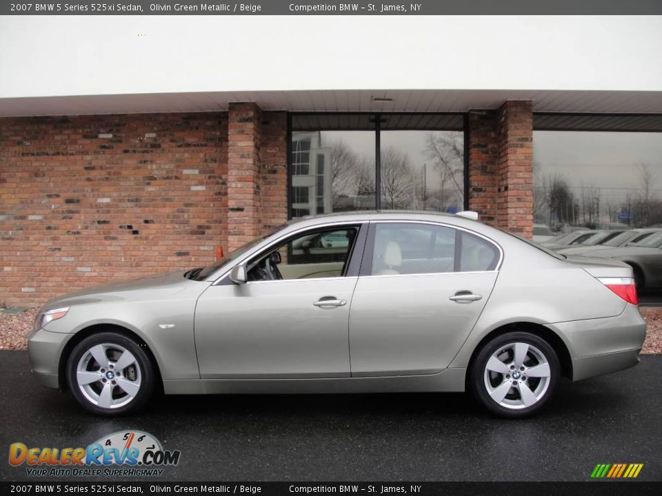 2007 BMW 5 Series 525xi Sedan Olivin Green Metallic / Beige Photo #3