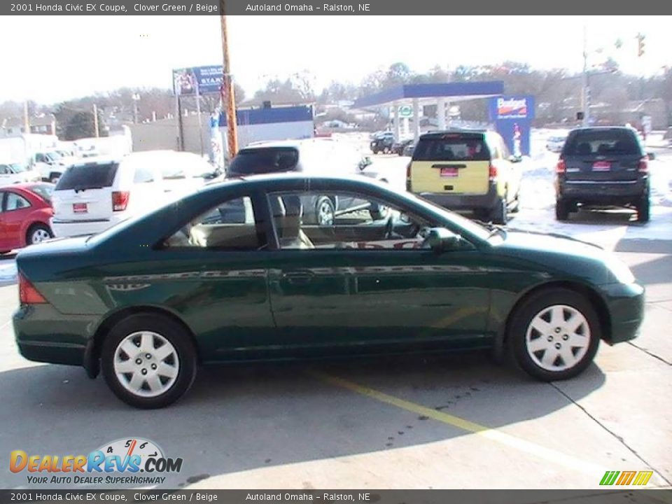 2001 Honda Civic EX Coupe Clover Green / Beige Photo #3