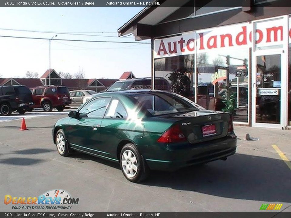 2001 Honda Civic EX Coupe Clover Green / Beige Photo #6