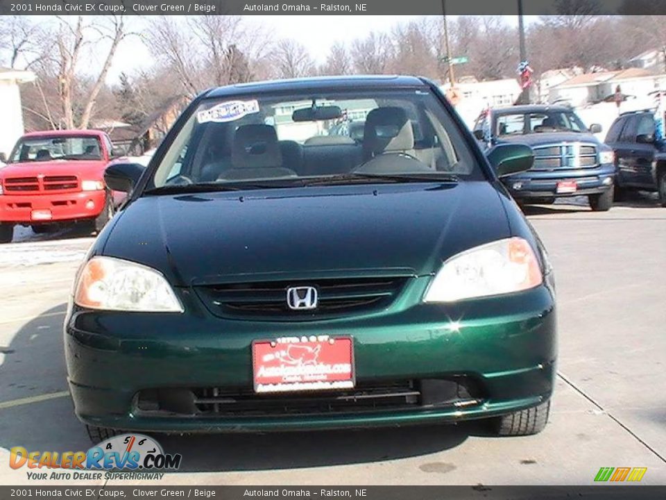 2001 Honda Civic EX Coupe Clover Green / Beige Photo #8