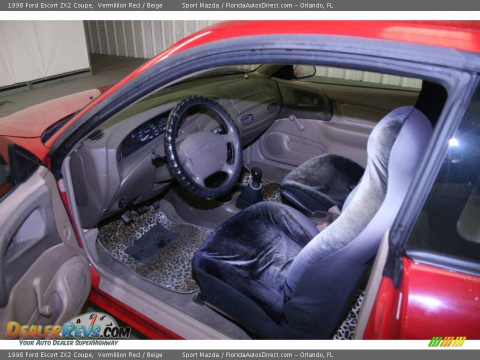 1998 Ford Escort ZX2 Coupe Vermillion Red / Beige Photo #5