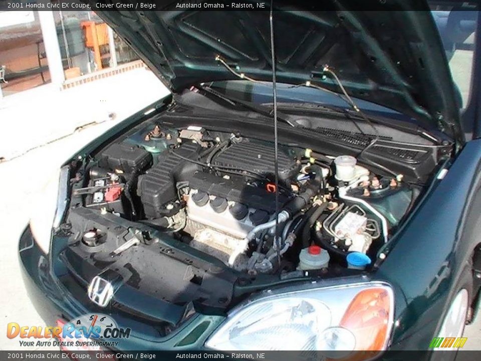 2001 Honda Civic EX Coupe Clover Green / Beige Photo #9