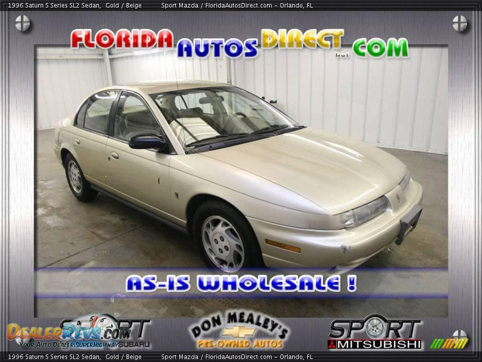 1996 Saturn S Series SL2 Sedan Gold / Beige Photo #1
