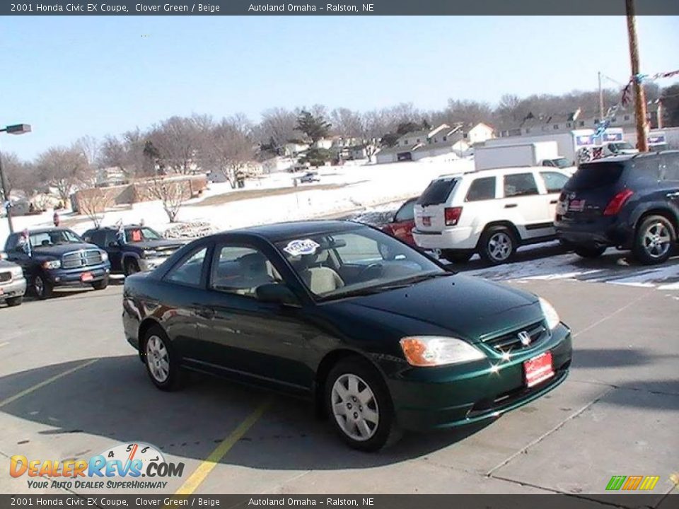 2001 Honda Civic EX Coupe Clover Green / Beige Photo #10