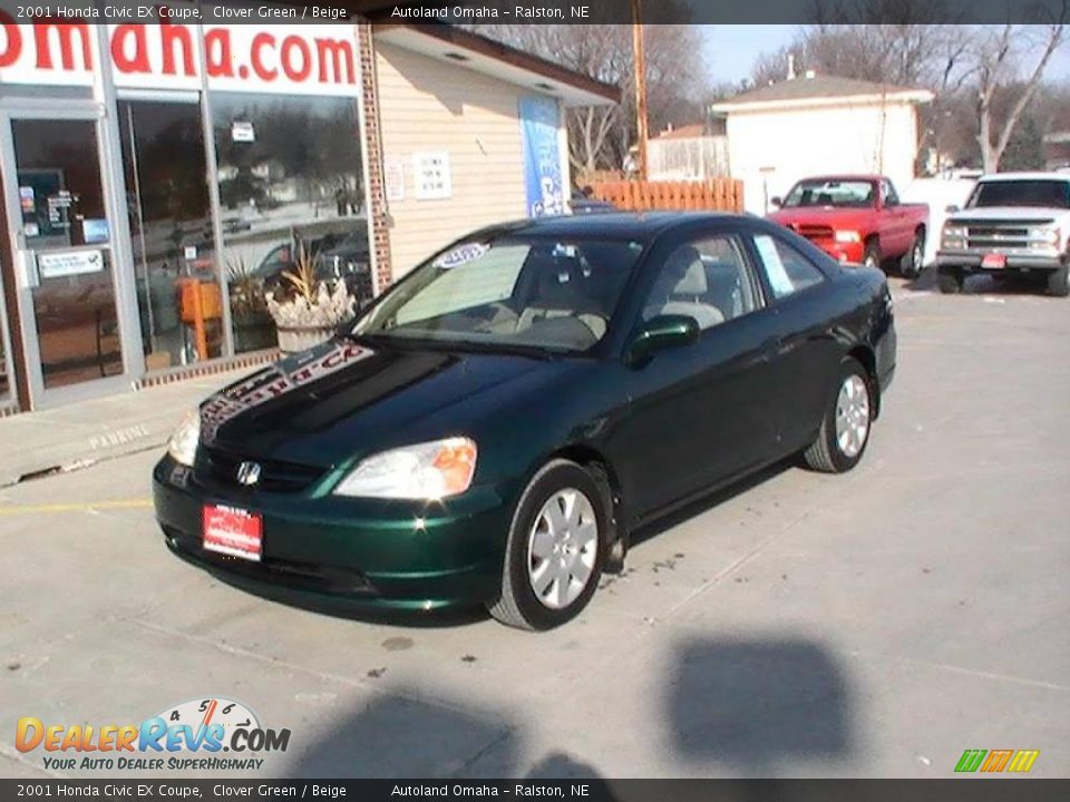 2001 Honda Civic EX Coupe Clover Green / Beige Photo #11