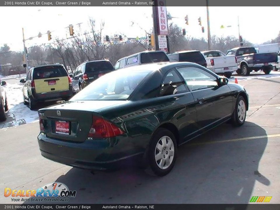 2001 Honda Civic EX Coupe Clover Green / Beige Photo #13