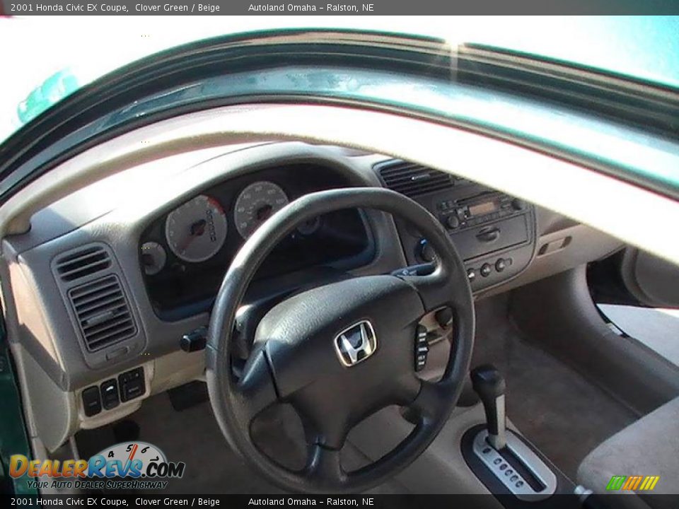 2001 Honda Civic EX Coupe Clover Green / Beige Photo #15