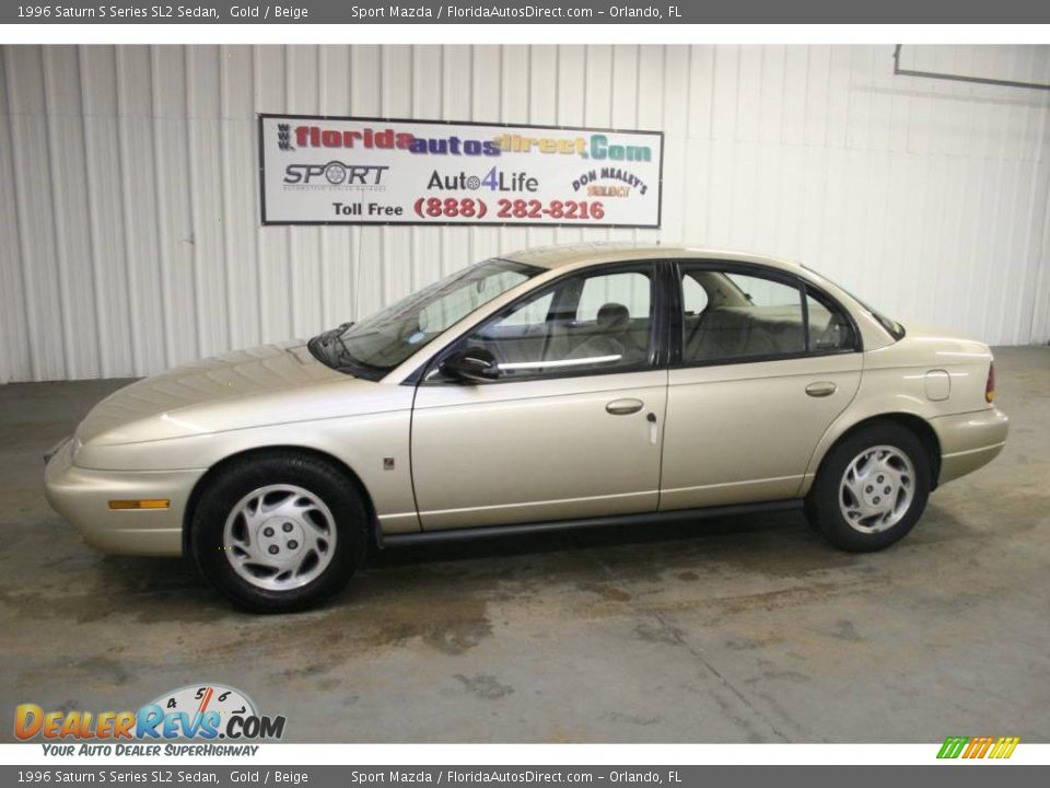 1996 Saturn S Series SL2 Sedan Gold / Beige Photo #8