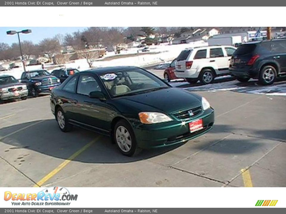 2001 Honda Civic EX Coupe Clover Green / Beige Photo #19