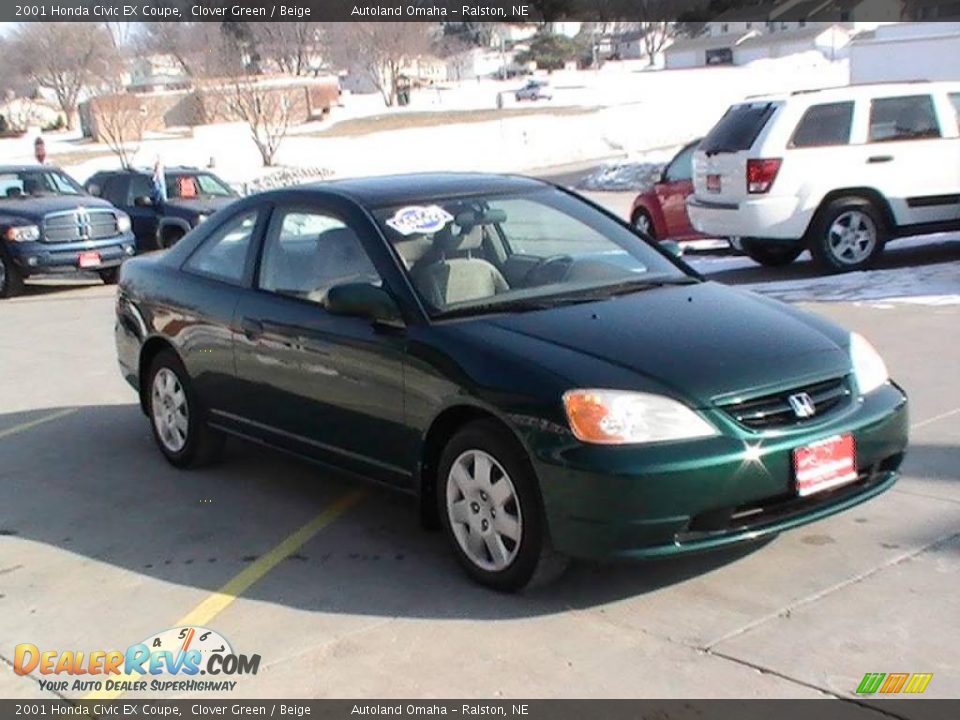 2001 Honda Civic EX Coupe Clover Green / Beige Photo #20