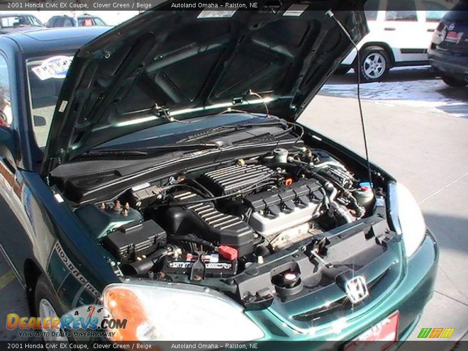 2001 Honda Civic EX Coupe Clover Green / Beige Photo #21